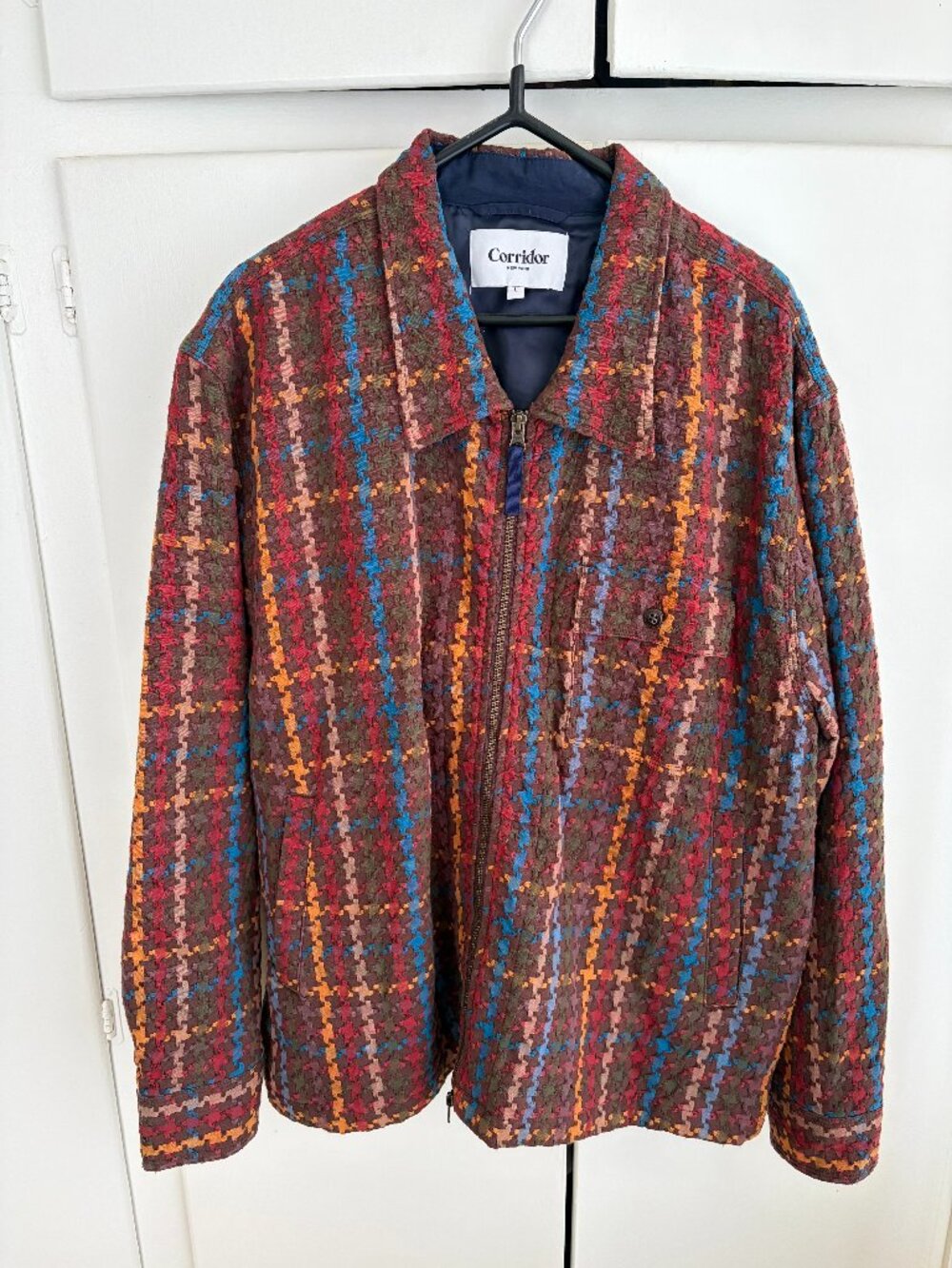 Corridor Rainbow Houndstooth Zip-Up Jacket (L)